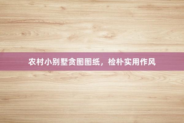 农村小别墅贪图图纸，检朴实用作风